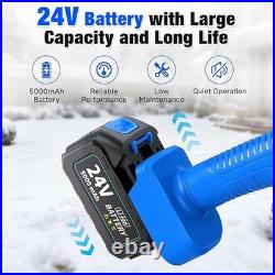 Electric Cordless Snow Shovel, 14.4-Inch 24V 5.0Ah Brushless, Cordless -blue
