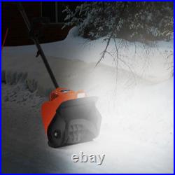 Electric Snow Blower Shovel 11 In. 10 AMP Single-Stage Corded LED Light Orange