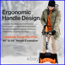 Electric Snow Shovel 20V 4Ah, Lightweight Snow Thrower, 10 Clearing, 25ft Throw