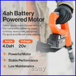 Electric Snow Shovel 20V 4Ah, Lightweight Snow Thrower, 10 Clearing, 25ft Throw