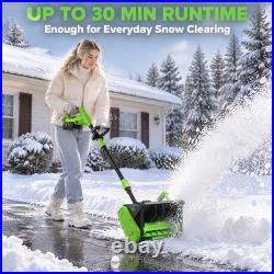 Electric Snow Shovel 40V Dual Safety Switch 13 Inch 2 Battery Charger Set
