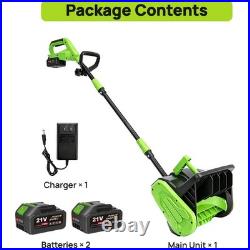Electric Snow Shovel 40V Dual Safety Switch 13 Inch 2 Battery Charger Set