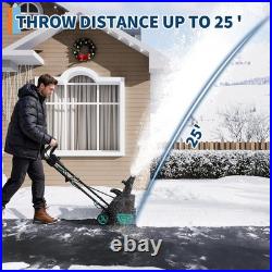 Electric Snow Thrower 20, 180° Rotating Chute & Dual LED Lights for Driveways