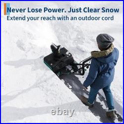 Electric Snow Thrower 20, 180° Rotating Chute & Dual LED Lights for Driveways