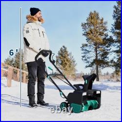Electric Snow Thrower 20, 180° Rotating Chute & Dual LED Lights for Driveways
