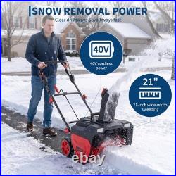 Electric Snow Thrower 21'' Cordless 40V 5.0Ah Batteries Brushless Snow Blower