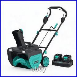 Garvee Cordless 21 Snow Blower Brushless, 180 Chute, 2x5.0Ah Batteries Dual LED