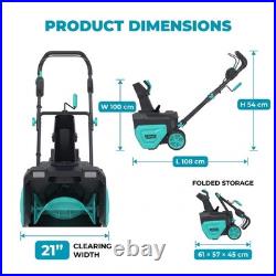 Garvee Cordless 21 Snow Blower Brushless, 180 Chute, 2x5.0Ah Batteries Dual LED