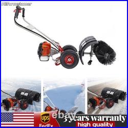 Gas Power Nylon Brush Broom Sweeper 2.5HP Artificial Grass Driveway Snow Clean