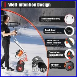 Gas Power Nylon Brush Broom Sweeper 2.5HP Artificial Grass Driveway Snow Clean