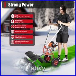 Gas Power Nylon Brush Broom Sweeper 2.5HP Artificial Grass Driveway Snow Clean