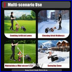 Gas Power Nylon Brush Broom Sweeper 2.5HP Artificial Grass Driveway Snow Clean
