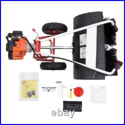 Gas Power Nylon Brush Broom Sweeper 2.5HP Artificial Grass Driveway Snow Clean