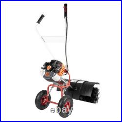 Gas Power Nylon Brush Broom Sweeper 2.5HP Artificial Grass Driveway Snow Clean