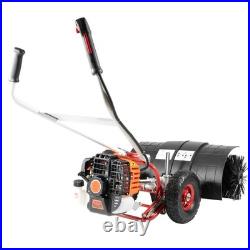 Gas Power Nylon Brush Broom Sweeper 2.5HP Artificial Grass Driveway Snow Clean