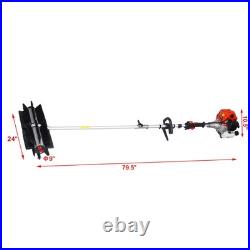 Gas Powered Broom Sweeper 52CC 2-Stroke 21x10 Brush EPA Certified Orange