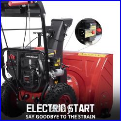 Gas Snow Blower 24 In. Two-Stage Electric Start Self-Propelled w LED Headlight