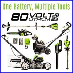GreenWorks 2600402 Pro 80V 20-Inch Cordless Snow Thrower, 2Ah Battery & Charger