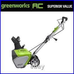 Greenworks 13Amp 20In Corded Electric Snow Thrower 2600502 Electric Snow Blowers