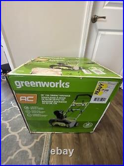Greenworks 20-Inch 13 Amp Corded Snow Thrower With Light Kit 2600202- Open Box