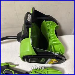 Greenworks 24V 12 Brushless Cordless Snow Shovel with LED Light, (2)4.0Ah Battery