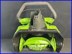 Greenworks 2600202 20 Corded Electric Snow Blower Thrower with LED Lights Used