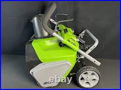 Greenworks 2600202 20 Corded Electric Snow Blower Thrower with LED Lights Used