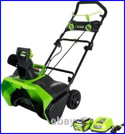 Greenworks 40 Volt 20' Brushless Snow Blower with 4.0Ah Battery and Charger