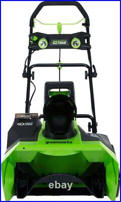 Greenworks 40 Volt 20' Brushless Snow Blower with 4.0Ah Battery and Charger