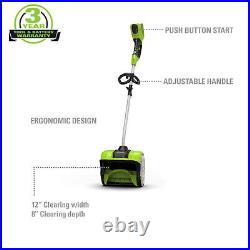 Greenworks 40V 12-inch Cordless Snow Shovel, Battery Not Included, 2601402