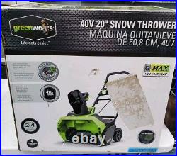 Greenworks 40V. 20 Brushless Cordless Snow Blower, Tool Only, Green