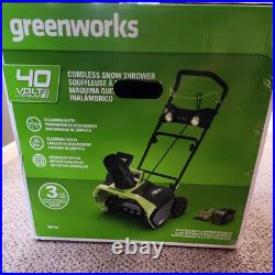 Greenworks 40V 20 Cordless Battery Snow Blower with 5.0Ah Battery & Charger NEW Greenworks 40V 20 Cordless Battery Snow Blower with 5.0Ah Battery & Charger NEW