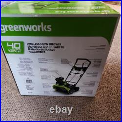 Greenworks 40V 20 Cordless Battery Snow Blower with 5.0Ah Battery & Charger NEW Greenworks 40V 20 Cordless Battery Snow Blower with 5.0Ah Battery & Charger NEW