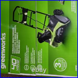 Greenworks 40V 20 Cordless Battery Snow Blower with 5.0Ah Battery & Charger NEW Greenworks 40V 20 Cordless Battery Snow Blower with 5.0Ah Battery & Charger NEW