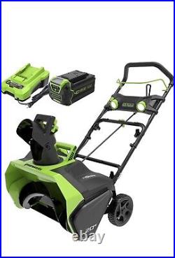 Greenworks 40V 20 Cordless Brushless Snow Blower Battery & Charger Included