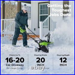 Greenworks 40V 20'' Snow Thrower 5Ah Battery