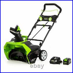 Greenworks 40V Brushless Motor Snow Blower with 4AH Battery and Charger