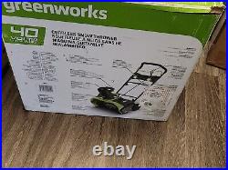 Greenworks 40v Snow Thrower with battery and charger