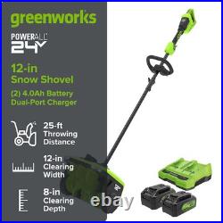 Greenworks 48-volt 12-in Single-stage Push Battery Powered Snow Shovel Battery