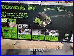 Greenworks 48V (2x24V) 12 Cordless Snow Shovel with (2)x4Ah Battery & 4A Charger