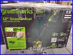 Greenworks 48V (2x24V) 12 Cordless Snow Shovel with (2)x4Ah Battery & 4A Charger