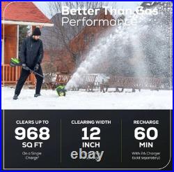 Greenworks 80V 12 Cordless Battery LED Snow Shovel with 2.0Ah Battery & Charger