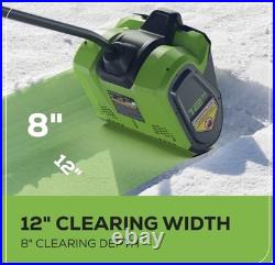 Greenworks 80V 12 Cordless Battery LED Snow Shovel with 2.0Ah Battery & Charger