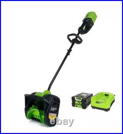 Greenworks 80V 12Cordless Brushless Snow Shovel with 2.0 Ah Battery and R