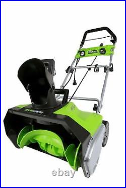 Greenworks Corded Electric Snow Blower Thrower 13-Amp 20 withLED Lights 2600202