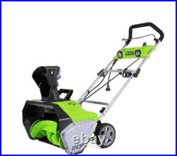 Greenworks Corded Electric Snow Blower Thrower 13-Amp 20 withLED Lights 2600502 Greenworks Corded Electric Snow Blower Thrower 13-Amp 20 withLED Lights 2600502
