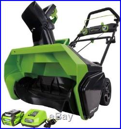 Greenworks Electric Snow Blower GMAX 20 in. 40 Volt Cordless Battery with Charger