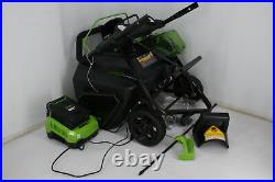 Greenworks Pro 80V 20 Inch Snow Thrower Rotating Chute 2Ah Battery Charger