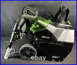 Greenworks Pro SNB401 80V 20 Snow Thrower & Charger New Open Box Read