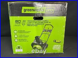 Greenworks Pro SNB401 80V 20Inch Snow Thrower New Open Box Please Read